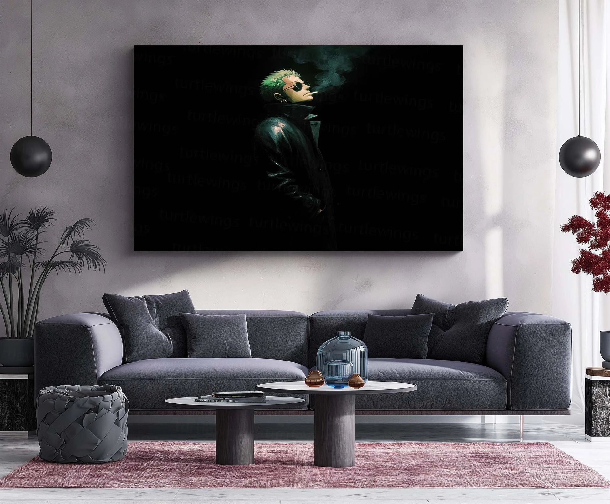 Anime Metal Poster | Roronoa Zoro – Silent Resolve | One Piece Anime Metal Frame | Dark Swordsman Wall Art - TURTLEWINGS