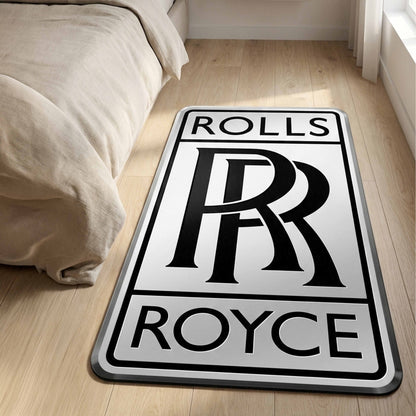 Rolls-Royce Luxury Logo Floor Mat (3 mm Thick) | Premium Rolls-Royce Cut-Out Flat Rug for Bedroom, Office, Garage & Supercar Decor