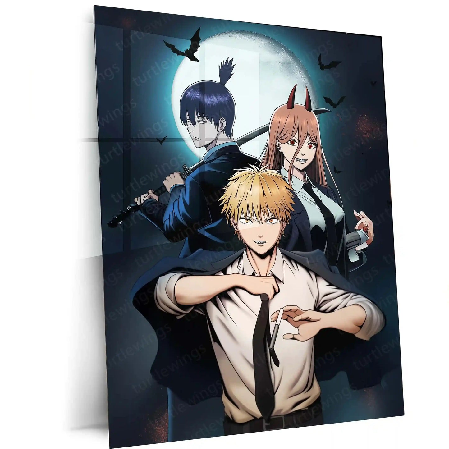 Anime Metal Poster | Chainsaw Man Metal Poster – Denji’s Rage Unleashed - TURTLEWINGS