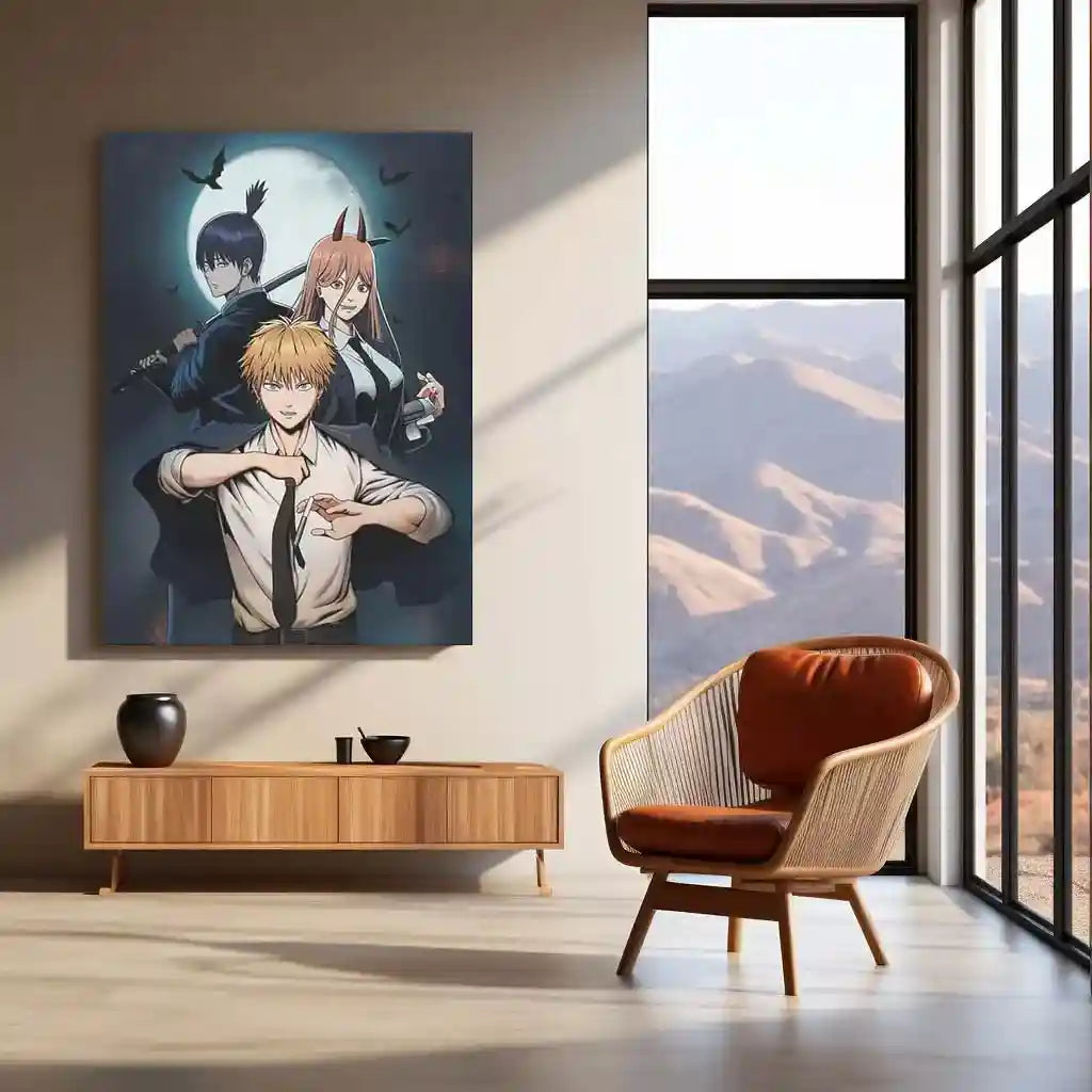 Anime Metal Poster | Chainsaw Man Metal Poster – Denji’s Rage Unleashed - TURTLEWINGS