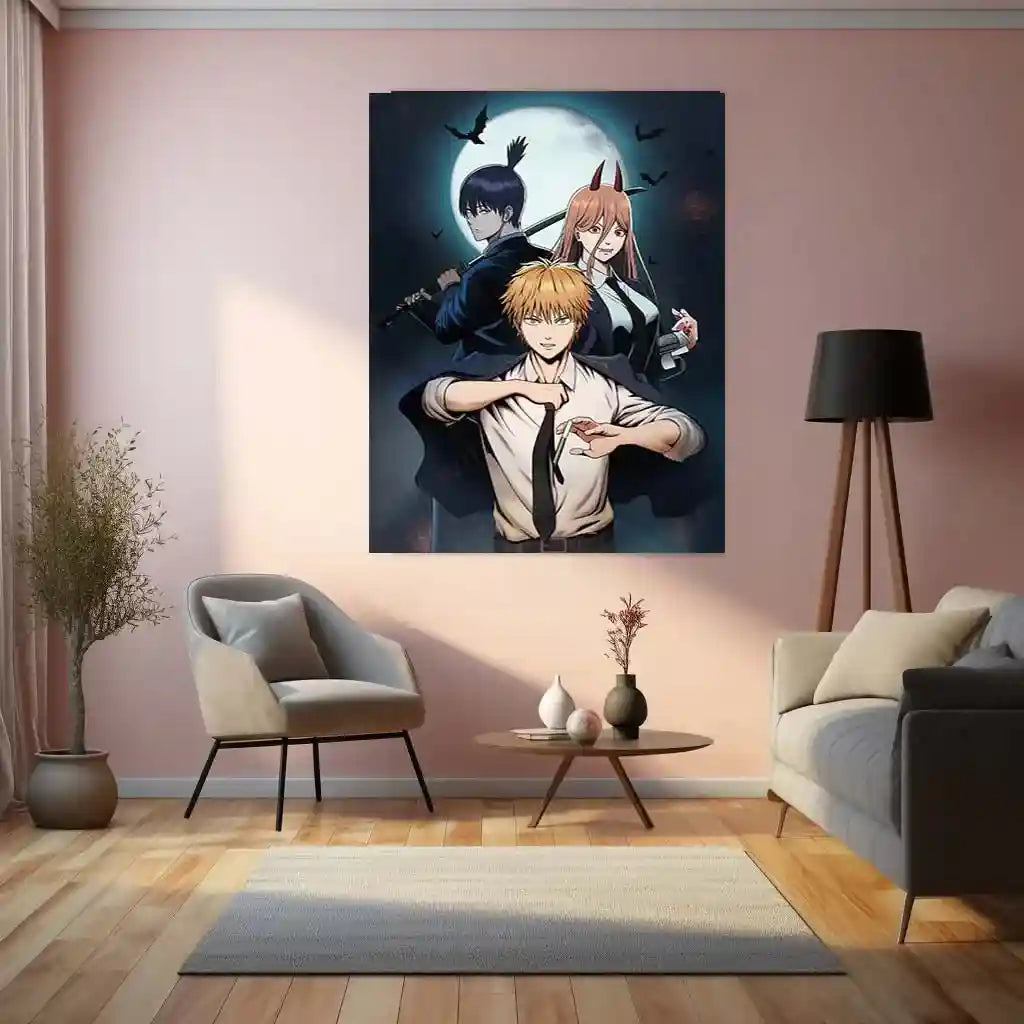Anime Metal Poster | Chainsaw Man Metal Poster – Denji’s Rage Unleashed - TURTLEWINGS