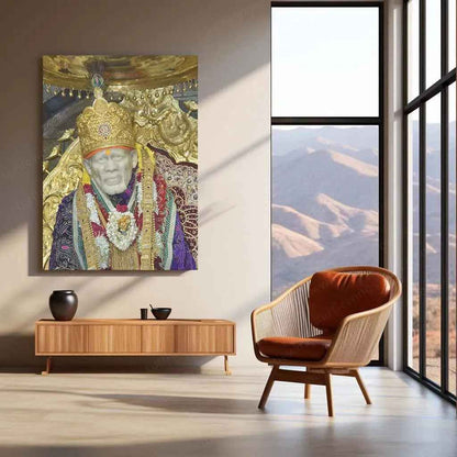 Sai Baba Metal Poster – Divine Blessings & Wisdom - TURTLEWINGS