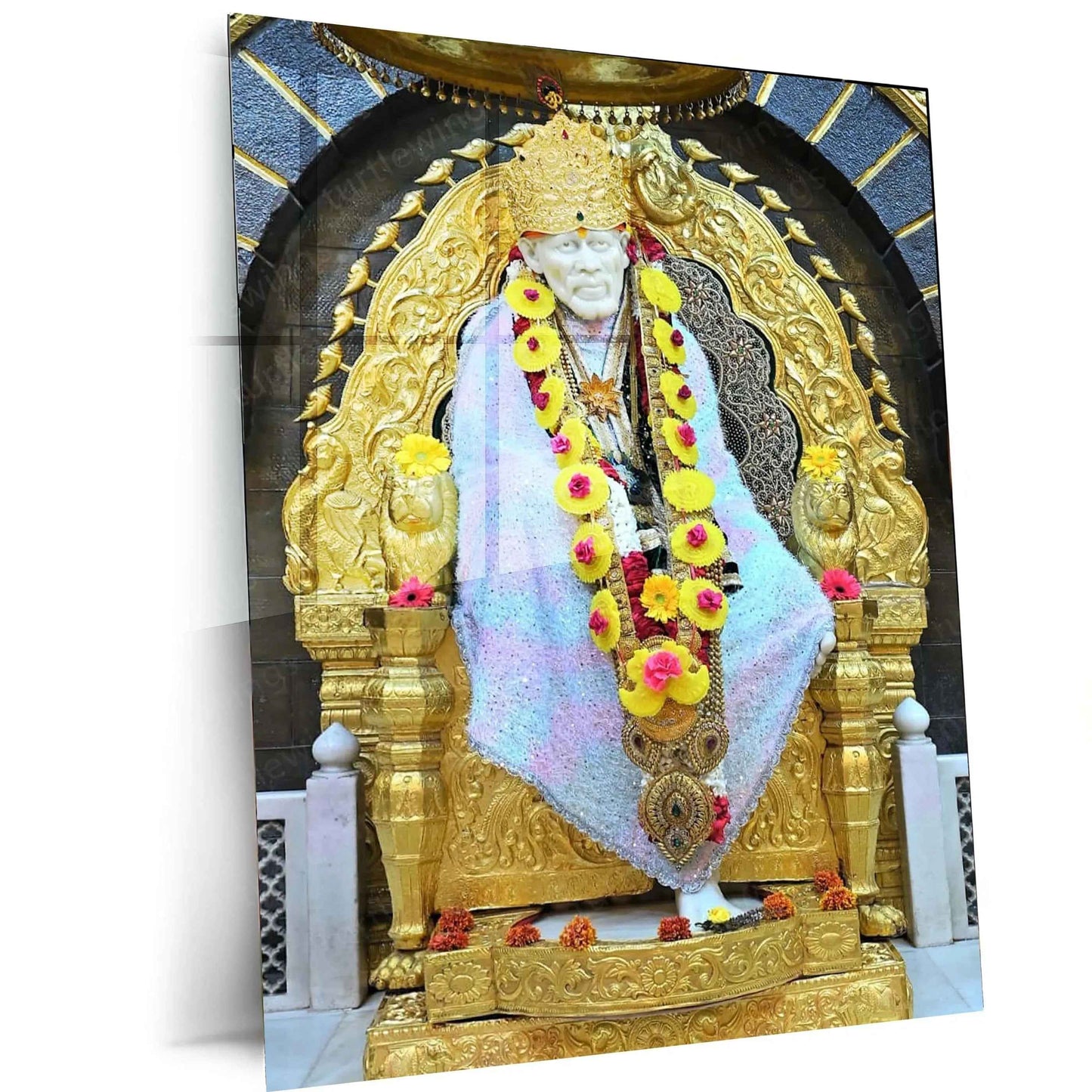 Sai Baba Metal Poster – Divine Blessings & Wisdom 1 - TURTLEWINGS
