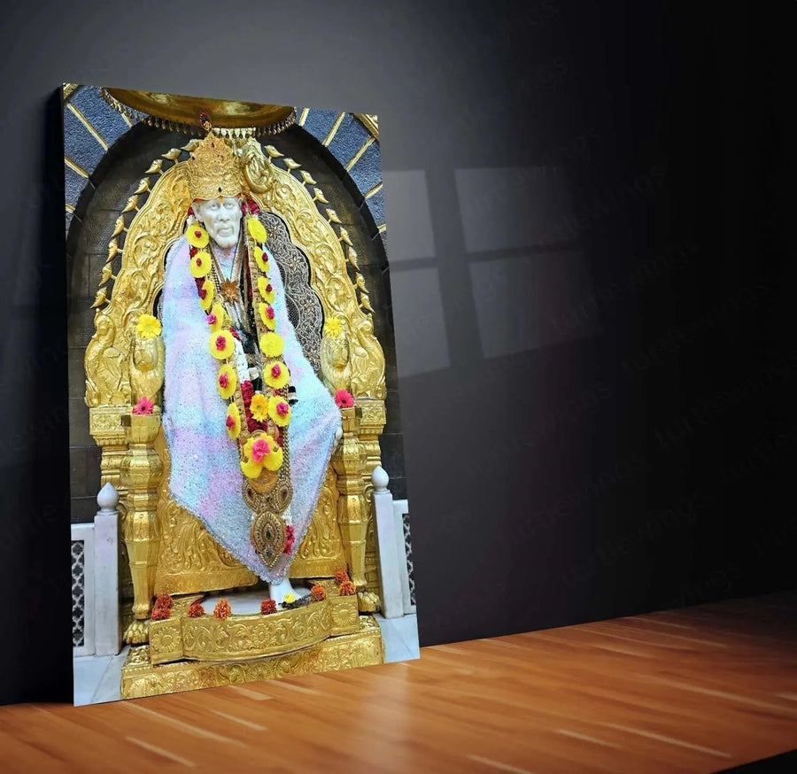 Sai Baba Metal Poster – Divine Blessings & Wisdom 1