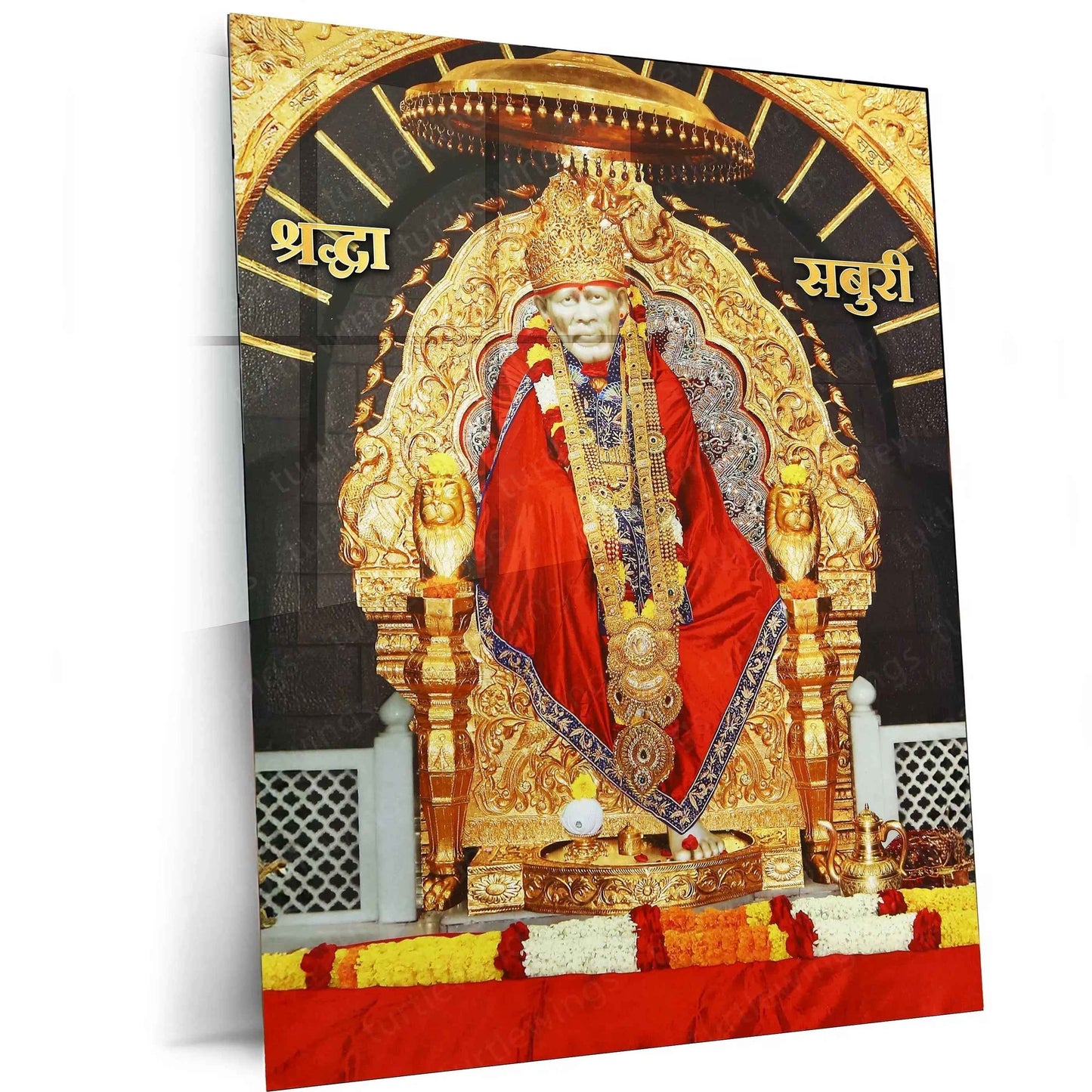 Sai Baba Metal Poster – Divine Blessings & Wisdom 2 - TURTLEWINGS