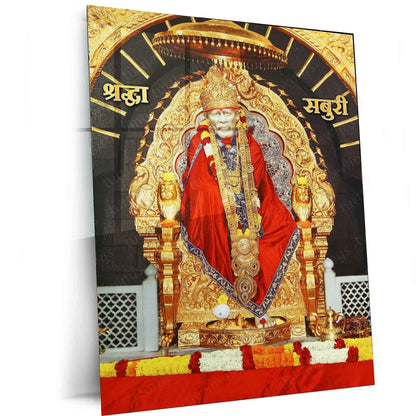 Sai Baba Metal Poster – Divine Blessings & Wisdom 2 - TURTLEWINGS