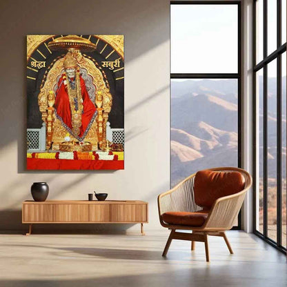 Sai Baba Metal Poster – Divine Blessings & Wisdom 2 - TURTLEWINGS