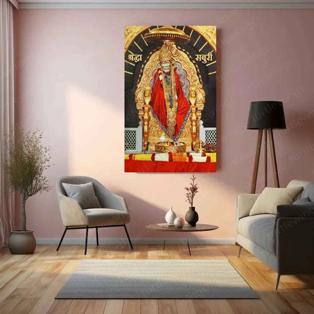 Sai Baba Metal Poster – Divine Blessings & Wisdom 2 - TURTLEWINGS