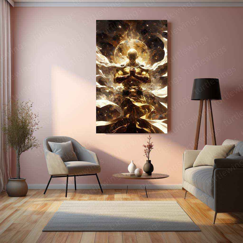 Saitama Metal Poster – One Punch Man | Epic Hero Art | Iconic Saitama Wall Decor - TURTLEWINGS