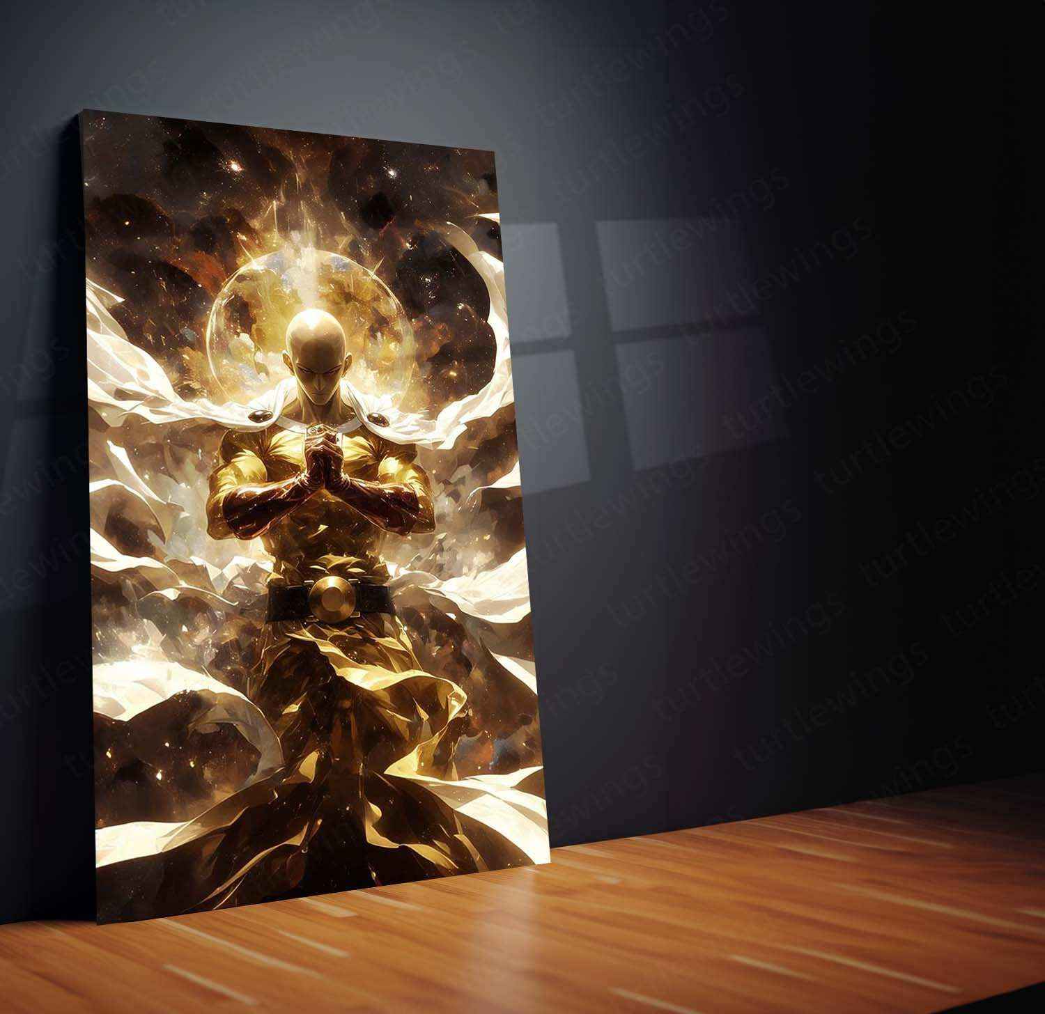 Saitama Metal Poster – One Punch Man | Epic Hero Art | Iconic Saitama Wall Decor - TURTLEWINGS