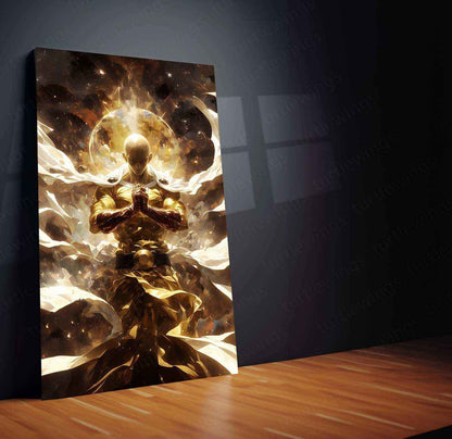 Saitama Metal Poster – One Punch Man | Epic Hero Art | Iconic Saitama Wall Decor - TURTLEWINGS