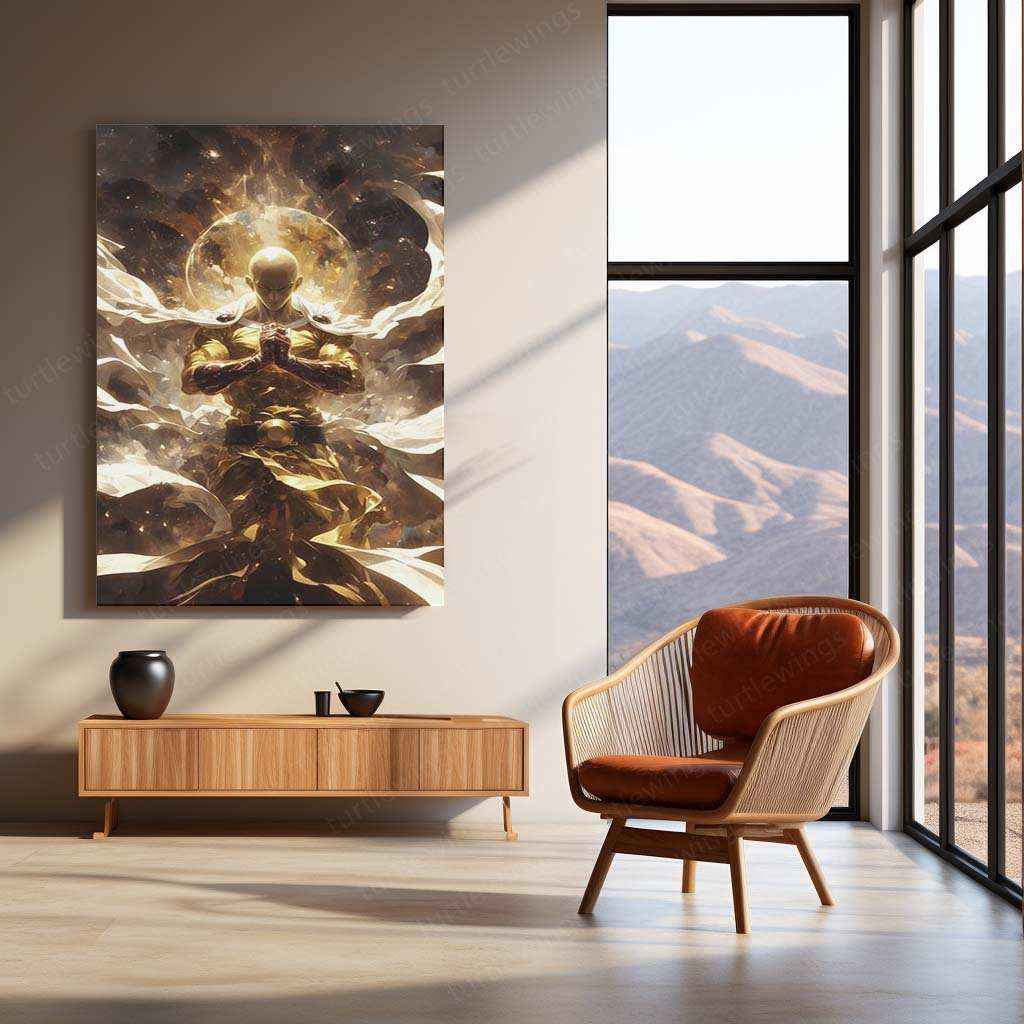 Saitama Metal Poster – One Punch Man | Epic Hero Art | Iconic Saitama Wall Decor - TURTLEWINGS