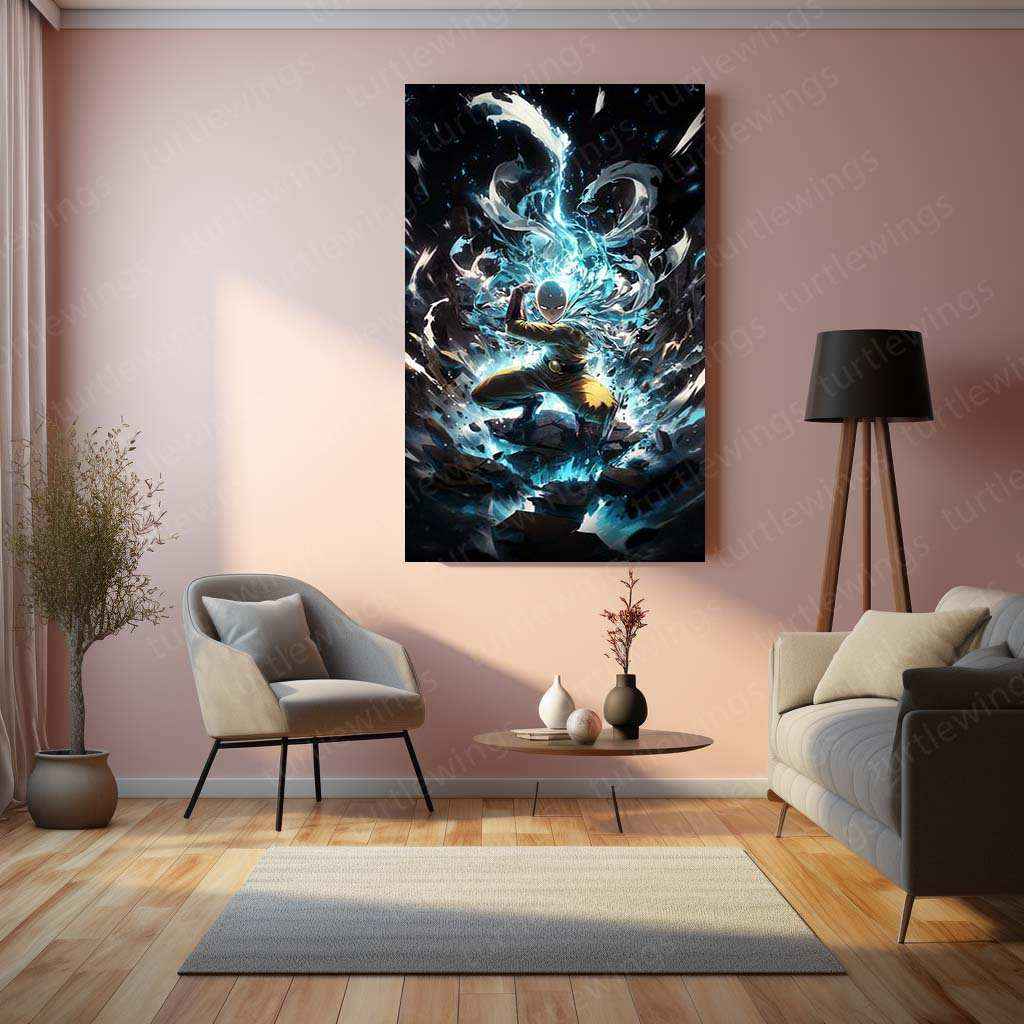Saitama Metal Poster – One Punch Man | Epic Hero Art | Iconic Saitama Wall Decor 2 - TURTLEWINGS