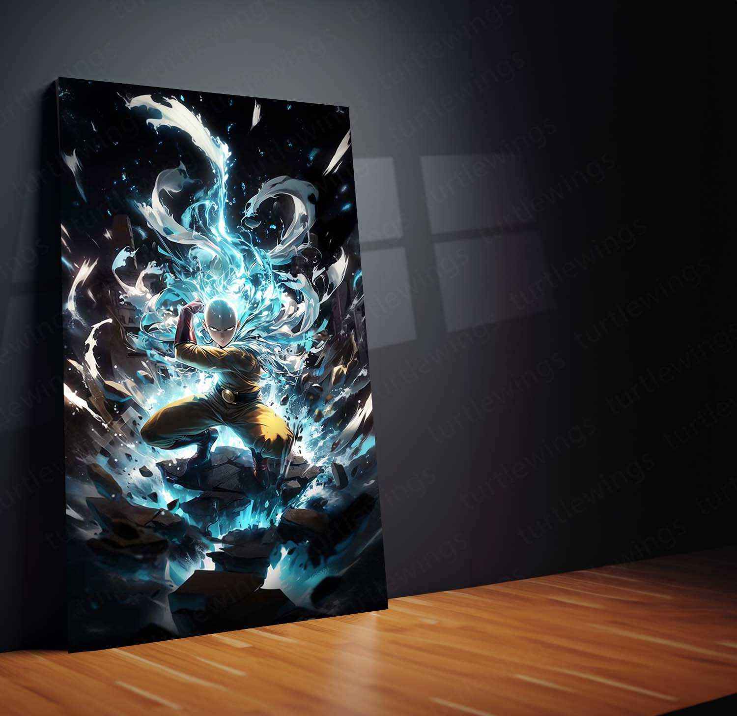 Saitama Metal Poster – One Punch Man | Epic Hero Art | Iconic Saitama Wall Decor 2 - TURTLEWINGS