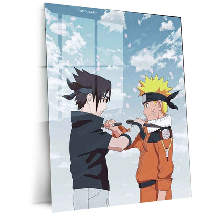 Sasuke & Naruto Metal Poster – Legendary Shinobi Rivalry Wall Art - TURTLEWINGS
