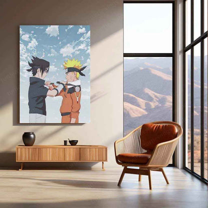Sasuke & Naruto Metal Poster – Legendary Shinobi Rivalry Wall Art - TURTLEWINGS