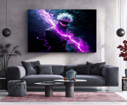 Anime Metal Poster | Satoru Gojo – Limitless Elegance | Modern Anime Metal Frame | Jujutsu Kaisen Wall Art - TURTLEWINGS