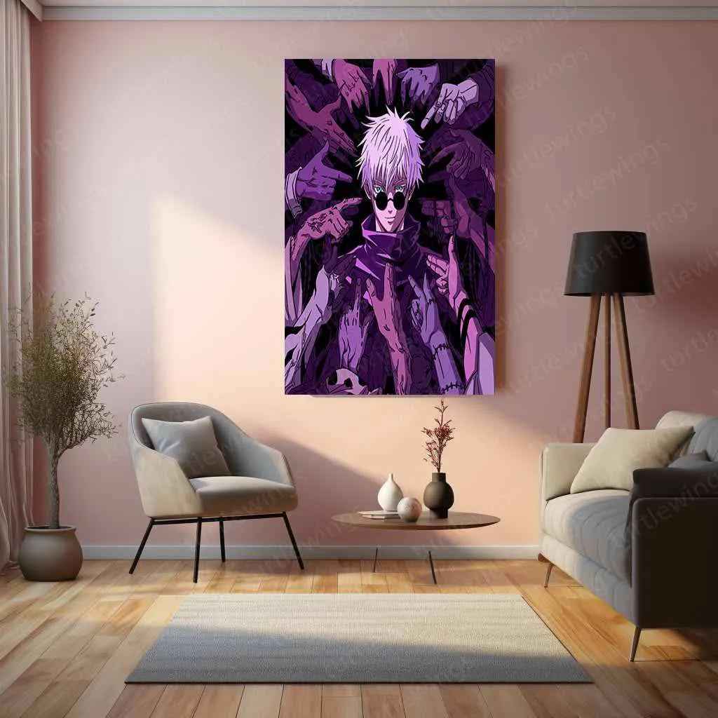 Satoru Gojo Jujutsu Kaisen Metal Poster | Infinity Sorcerer Wall Art | Anime Aesthetic Decor - TURTLEWINGS