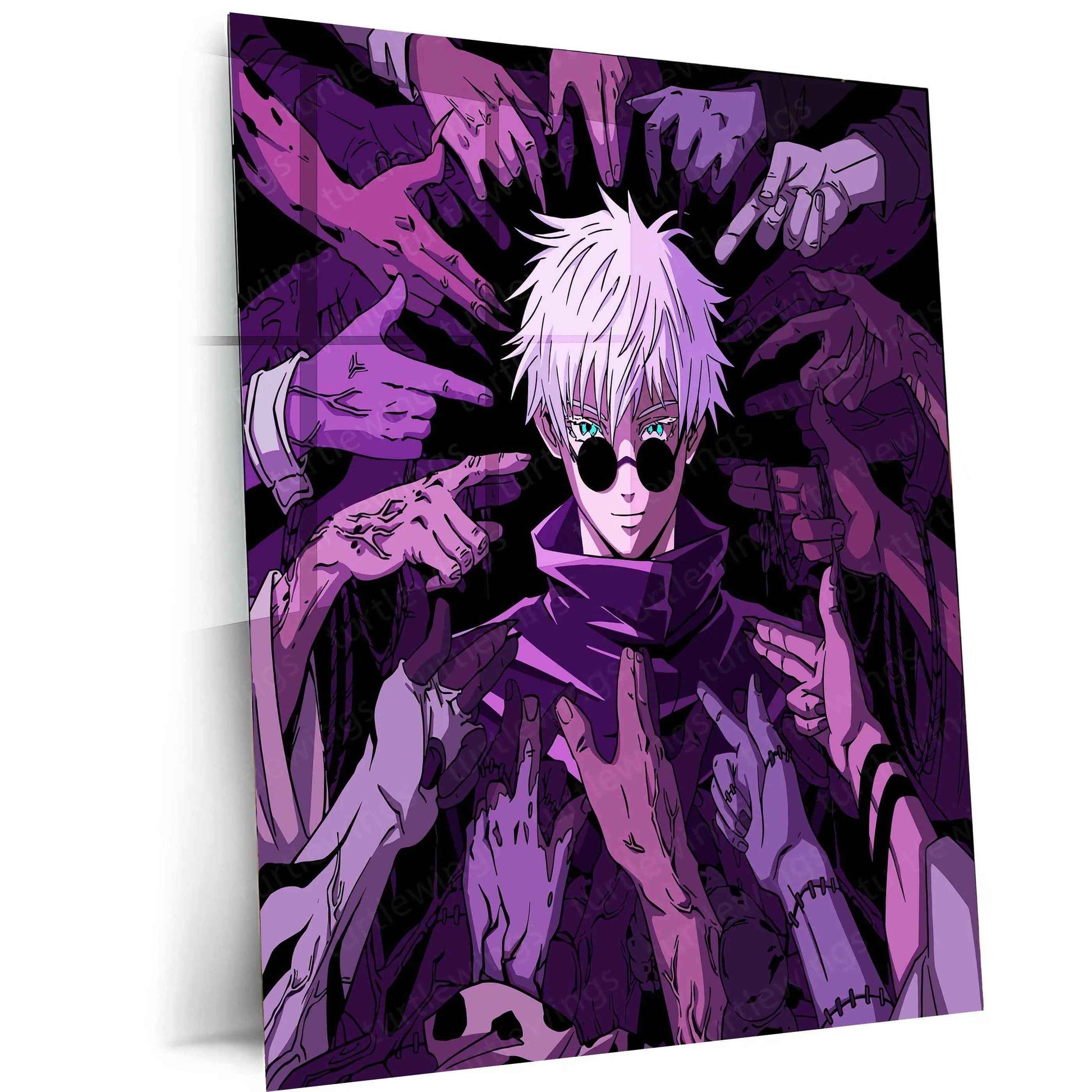 Satoru Gojo Jujutsu Kaisen Metal Poster | Infinity Sorcerer Wall Art | Anime Aesthetic Decor - TURTLEWINGS