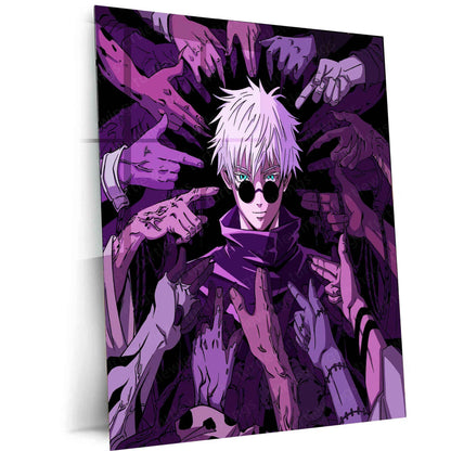 Satoru Gojo Jujutsu Kaisen Metal Poster | Infinity Sorcerer Wall Art | Anime Aesthetic Decor - TURTLEWINGS