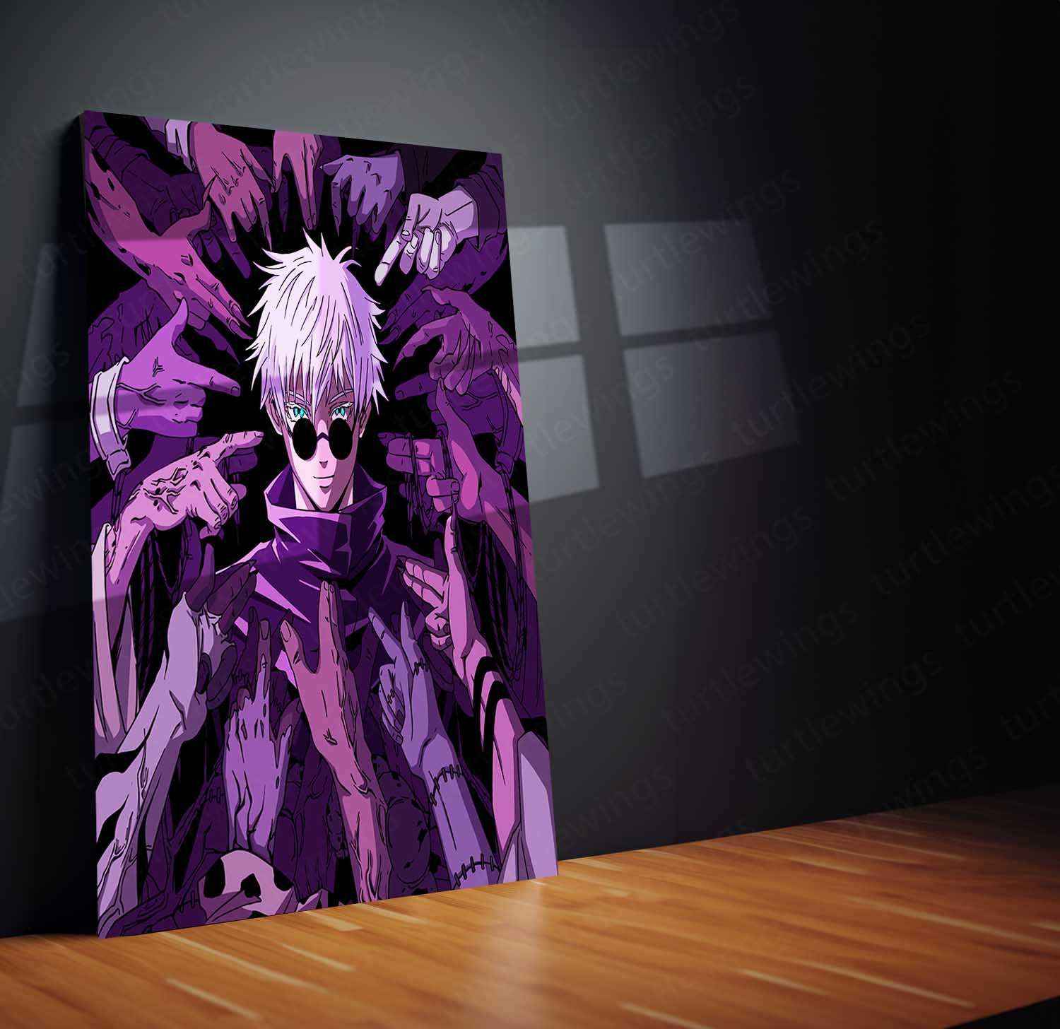 Satoru Gojo Jujutsu Kaisen Metal Poster | Infinity Sorcerer Wall Art | Anime Aesthetic Decor - TURTLEWINGS