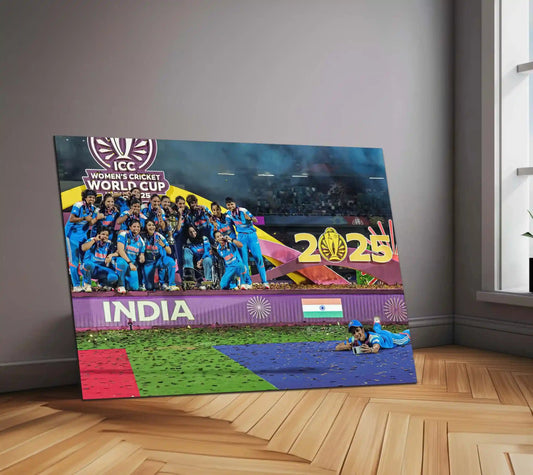 India Women’s Team – ICC Women’s World Cup 2025 Champions Selfie Moment | Limited Edition Metal Frame Poster - TURTLEWINGS