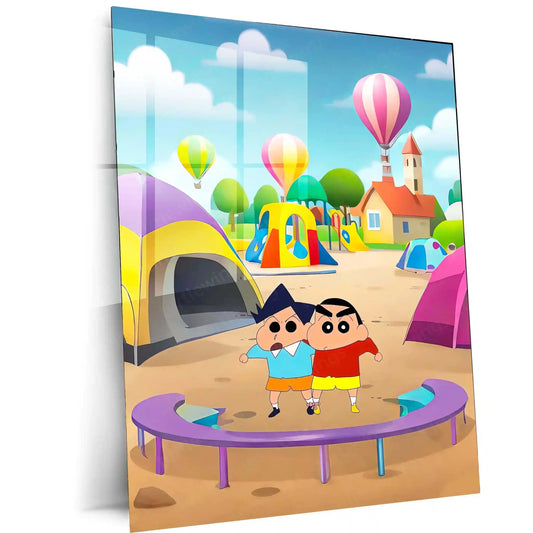 Anime Metal Poster | Shinchan Metal Poster | Funny Anime Wall Art for Kids & Fans | Cool Cartoon - TURTLEWINGS