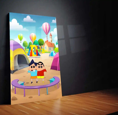 Anime Metal Poster | Shinchan Metal Poster | Funny Anime Wall Art for Kids & Fans | Cool Cartoon - TURTLEWINGS