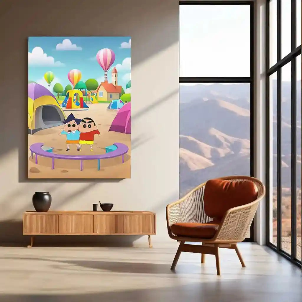 Anime Metal Poster | Shinchan Metal Poster | Funny Anime Wall Art for Kids & Fans | Cool Cartoon - TURTLEWINGS