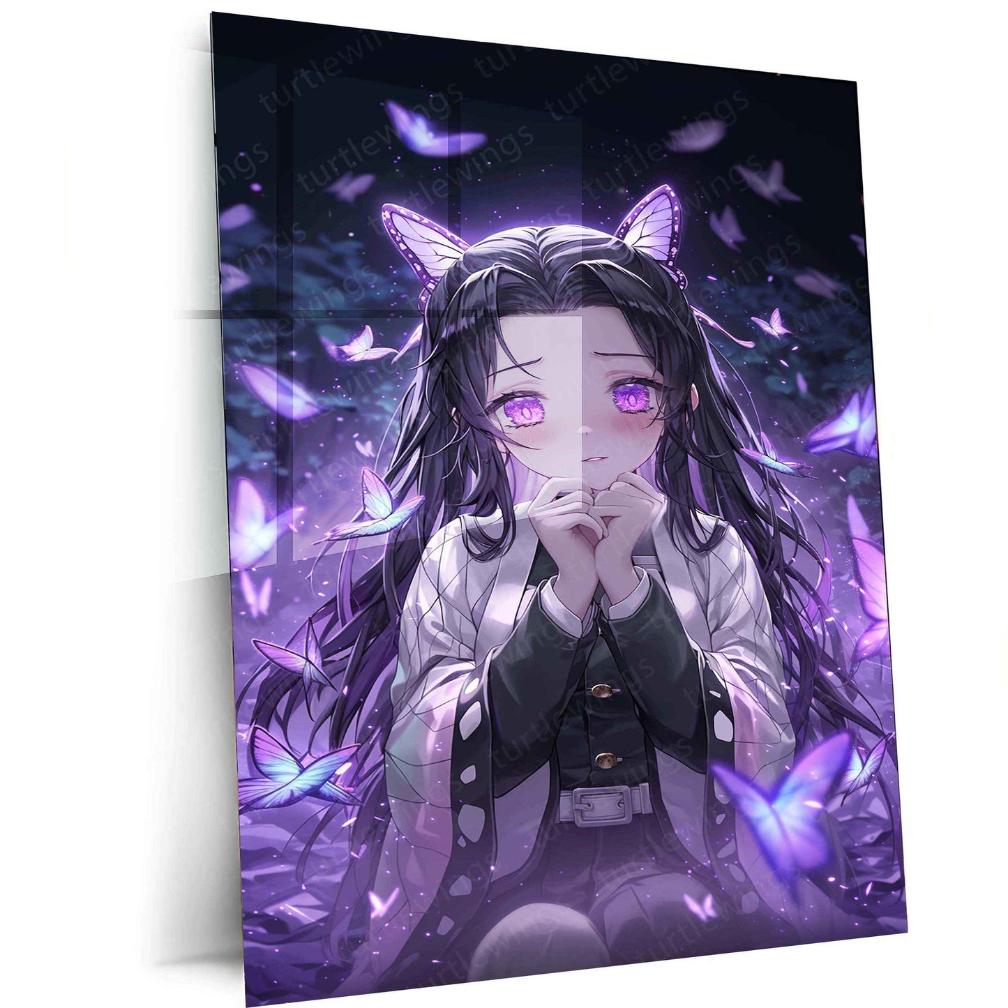 Shinobu Kocho Metal Poster – Demon Slayer | Beautiful Butterfly Hashira Wall Art | Anime Decor 2 - TURTLEWINGS