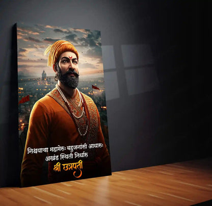 Chhatrapati Shivaji Maharaj Metal Frame | Warrior King Wall Art | Metal Frame 05 - TURTLEWINGS