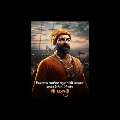 Chhatrapati Shivaji Maharaj Metal Frame | Warrior King Wall Art | Metal Frame 05 - TURTLEWINGS