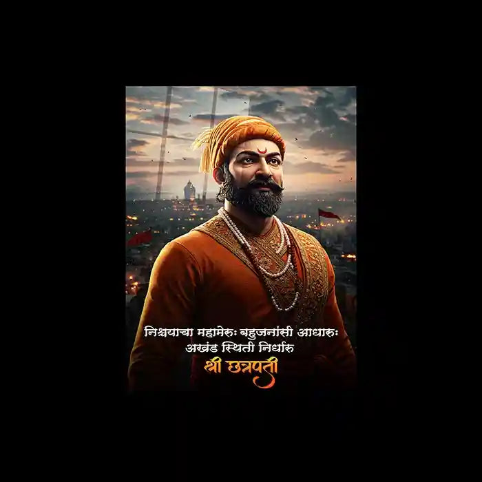 Chhatrapati Shivaji Maharaj Metal Frame | Warrior King Wall Art | Metal Frame 05 - TURTLEWINGS
