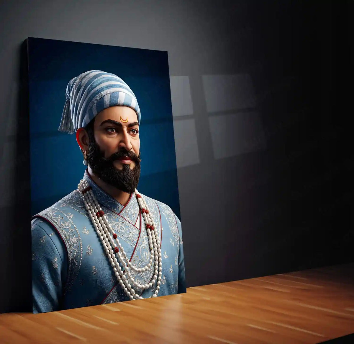 Chhatrapati Shivaji Maharaj Metal Frame | Warrior King Wall Art | Metal Frame - TURTLEWINGS