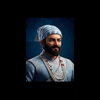 Chhatrapati Shivaji Maharaj Metal Frame | Warrior King Wall Art | Metal Frame - TURTLEWINGS