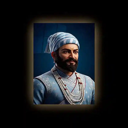 Chhatrapati Shivaji Maharaj Metal Frame | Warrior King Wall Art | Metal Frame - TURTLEWINGS
