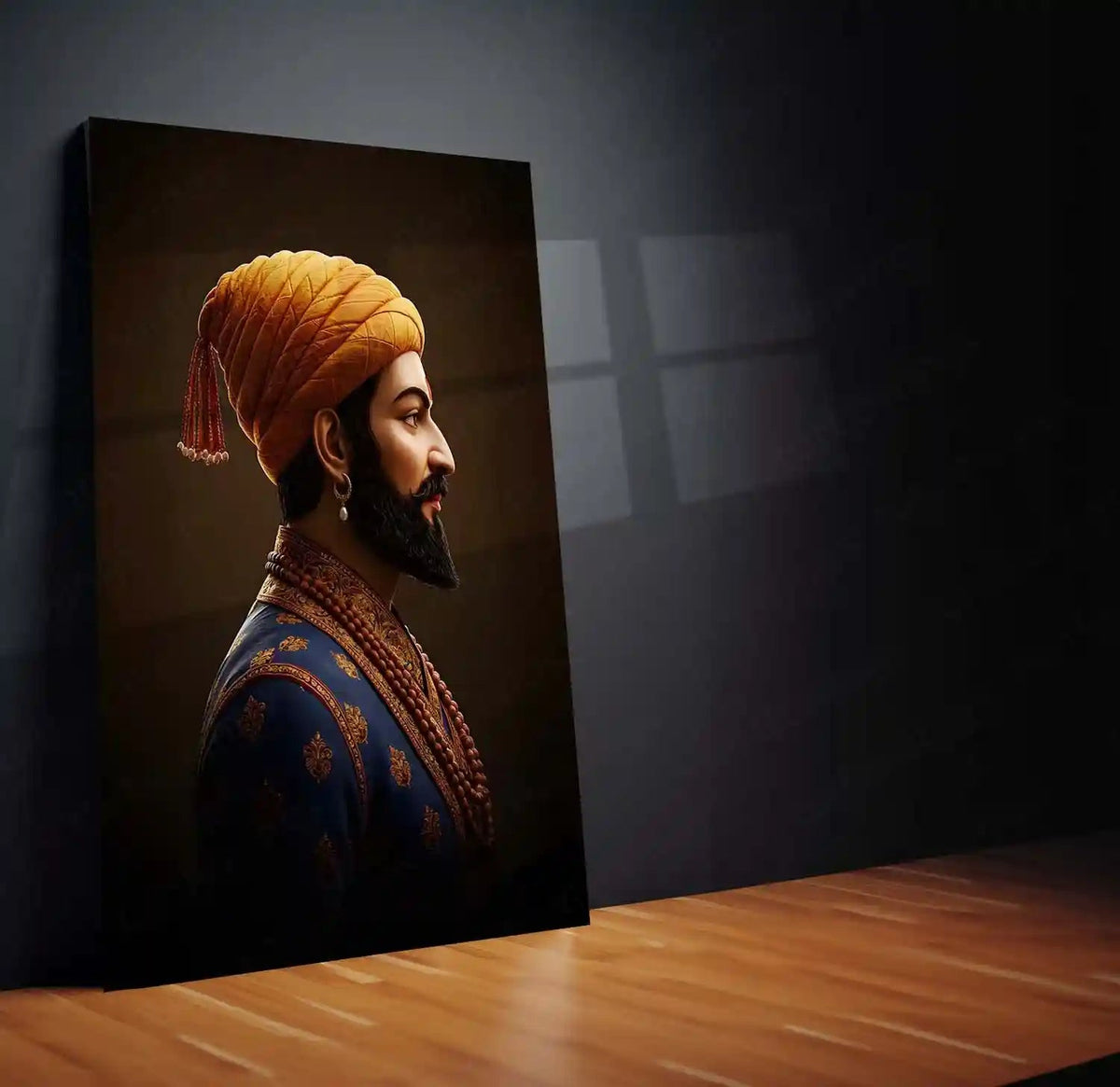 Chhatrapati Shivaji Maharaj Metal Frame | Warrior King Wall Art | Metal Frame 01 - TURTLEWINGS