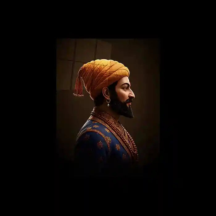 Chhatrapati Shivaji Maharaj Metal Frame | Warrior King Wall Art | Metal Frame 01 - TURTLEWINGS