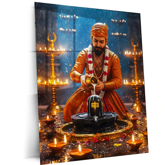 Chhatrapati Shivaji Maharaj Metal Frame | Warrior King Wall Art | Metal Frame 02 - TURTLEWINGS
