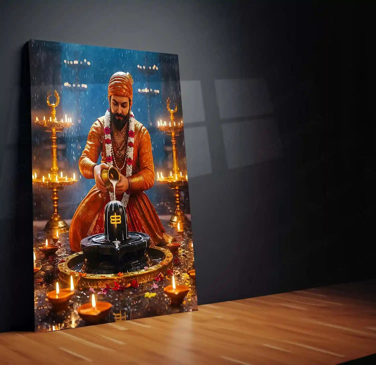 Chhatrapati Shivaji Maharaj Metal Frame | Warrior King Wall Art | Metal Frame 02 - TURTLEWINGS