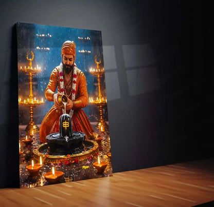 Chhatrapati Shivaji Maharaj Metal Frame | Warrior King Wall Art | Metal Frame 02 - TURTLEWINGS