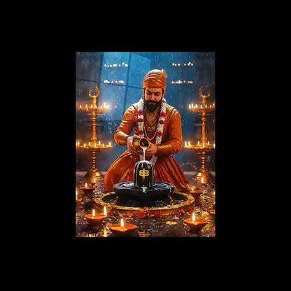 Chhatrapati Shivaji Maharaj Metal Frame | Warrior King Wall Art | Metal Frame 02 - TURTLEWINGS