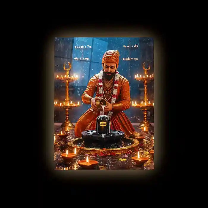 Chhatrapati Shivaji Maharaj Metal Frame | Warrior King Wall Art | Metal Frame 02 - TURTLEWINGS