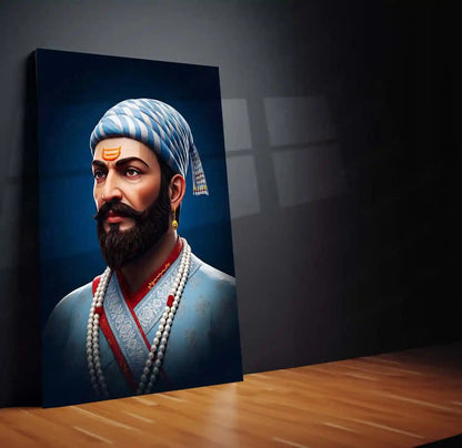 Chhatrapati Shivaji Maharaj Metal Frame | Warrior King Wall Art | Metal Frame 03 - TURTLEWINGS