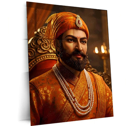 Chhatrapati Shivaji Maharaj Metal Frame | Warrior King Wall Art | Metal Frame 08 - TURTLEWINGS