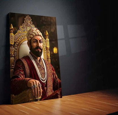 Chhatrapati Shivaji Maharaj Metal Frame | Warrior King Wall Art | Metal Frame 14 - TURTLEWINGS