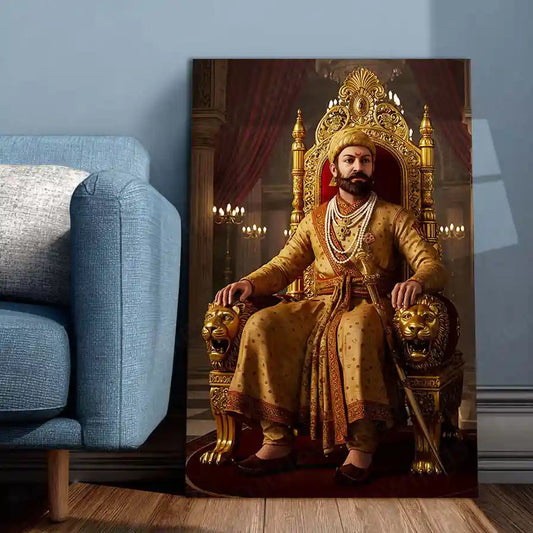 Chhatrapati Shivaji Maharaj Metal Frame | Warrior King Wall Art | Metal Frame 13 - TURTLEWINGS