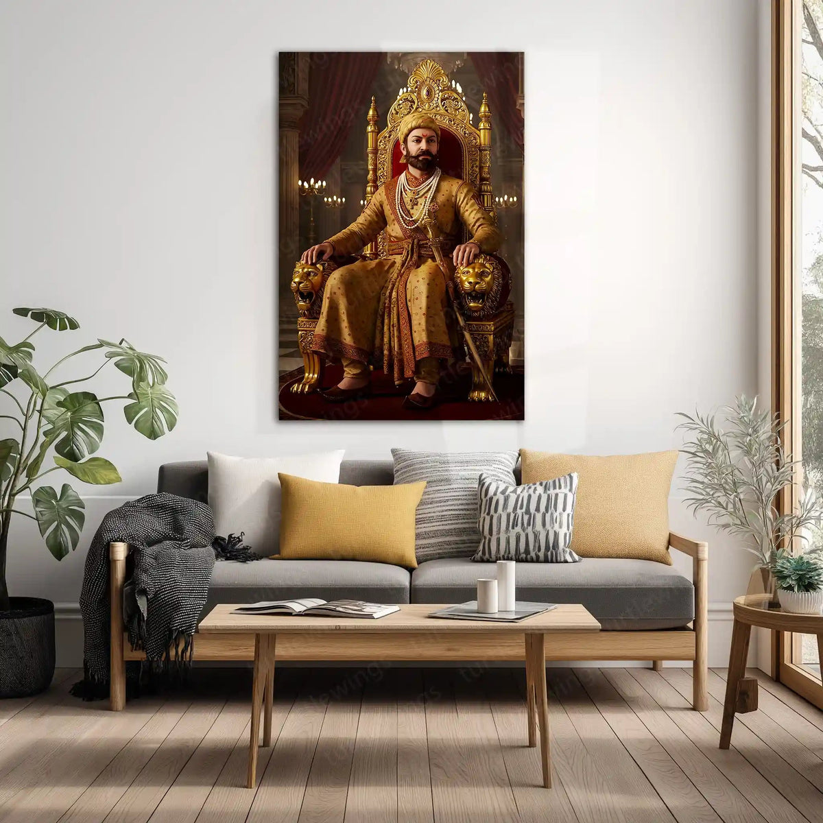 Chhatrapati Shivaji Maharaj Metal Frame | Warrior King Wall Art | Metal Frame 13 - TURTLEWINGS