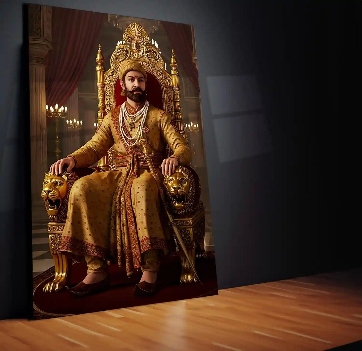Chhatrapati Shivaji Maharaj Metal Frame | Warrior King Wall Art | Metal Frame 13 - TURTLEWINGS