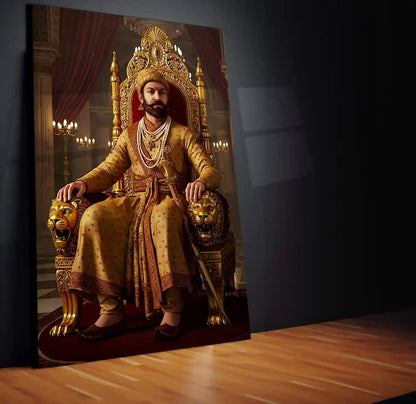Chhatrapati Shivaji Maharaj Metal Frame | Warrior King Wall Art | Metal Frame 13 - TURTLEWINGS